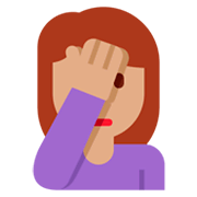 🤦🏽‍♀️ Emoji sich an den Kopf fassende Frau: mittlere Hautfarbe Twitter Twemoji 2.2.2.