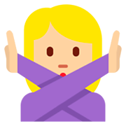🙅🏼‍♀️ Emoji Mujer Haciendo El Gesto De «no»: Tono De Piel Claro Medio en Twitter Twemoji 2.2.2.