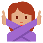 🙅🏽‍♀️ Emoji Frau mit überkreuzten Armen: mittlere Hautfarbe Twitter Twemoji 2.2.2.