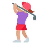 🏌🏽‍♀️ Emoji Mujer Jugando Al Golf: Tono De Piel Medio en Twitter Twemoji 2.2.2.