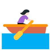 🚣🏻‍♀️ Emoji Frau im Ruderboot: helle Hautfarbe Twitter Twemoji 2.2.2.