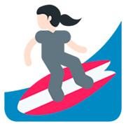 Emoji 🏄🏻‍♀️ Surfista Donna: Carnagione Chiara su Twitter Twemoji 2.2.2.