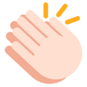 👏🏻 Emoji Mãos Aplaudindo: Pele Clara na Twitter Twemoji 2.2.