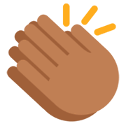 👏🏾 Emoji Mãos Aplaudindo: Pele Morena Escura na Twitter Twemoji 2.2.