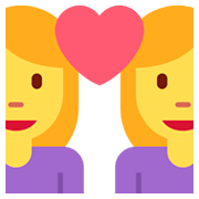 👩‍❤️‍👩 Emoji Liebespaar: Frau, Frau Twitter Twemoji 2.2.