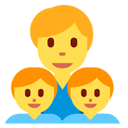 👨‍👦‍👦 Emoji Família: Homem, Menino E Menino na Twitter Twemoji 2.2.