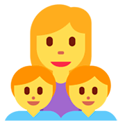 👩‍👦‍👦 Emoji Familia: Mujer, Niño, Niño en Twitter Twemoji 2.2.