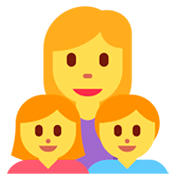 👩‍👧‍👦 Emoji Familia: Mujer, Niña, Niño en Twitter Twemoji 2.2.