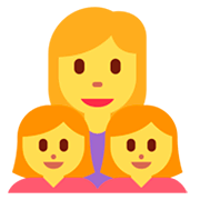 👩‍👧‍👧 Emoji Familie: Frau, Mädchen und Mädchen Twitter Twemoji 2.2.