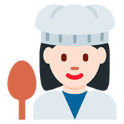 👩🏻‍🍳 Emoji Cocinera: Tono De Piel Claro en Twitter Twemoji 2.2.