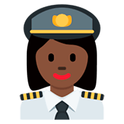 👩🏿‍✈️ Emoji Piloto Mujer: Tono De Piel Oscuro en Twitter Twemoji 2.2.