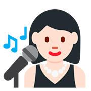 👩🏻‍🎤 Emoji Cantante Mujer: Tono De Piel Claro en Twitter Twemoji 2.2.
