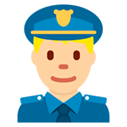 👮🏼‍♂️ Emoji Agente De Policía Hombre: Tono De Piel Claro Medio en Twitter Twemoji 2.2.