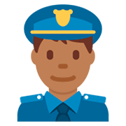 👮🏾‍♂️ Emoji Policial Homem: Pele Morena Escura na Twitter Twemoji 2.2.
