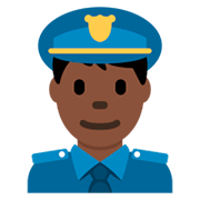 👮🏿‍♂️ Emoji Agente De Policía Hombre: Tono De Piel Oscuro en Twitter Twemoji 2.2.
