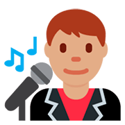 Emoji 👨🏽‍🎤 Cantante Uomo: Carnagione Olivastra su Twitter Twemoji 2.2.
