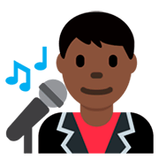 👨🏿‍🎤 Emoji Cantante Hombre: Tono De Piel Oscuro en Twitter Twemoji 2.2.
