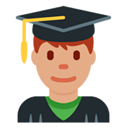 👨🏽‍🎓 Emoji Estudiante Hombre: Tono De Piel Medio en Twitter Twemoji 2.2.