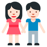 👫🏻 Emoji Homem E Mulher De Mãos Dadas: Pele Clara na Twitter Twemoji 2.2.