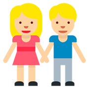 👫🏼 Emoji Mujer Y Hombre De La Mano: Tono De Piel Claro Medio en Twitter Twemoji 2.2.