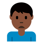 🙍🏿‍♂️ Emoji Hombre Frunciendo El Ceño: Tono De Piel Oscuro en Twitter Twemoji 2.2.