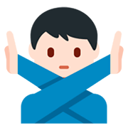Emoji 🙅🏻‍♂️ Uomo Con Gesto Di Rifiuto: Carnagione Chiara su Twitter Twemoji 2.2.