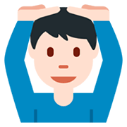 Emoji 🙆🏻‍♂️ Uomo Con Gesto OK: Carnagione Chiara su Twitter Twemoji 2.2.