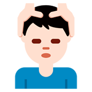 Emoji 💆🏻‍♂️ Uomo Che Riceve Un Massaggio: Carnagione Chiara su Twitter Twemoji 2.2.