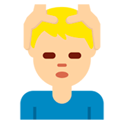 Emoji 💆🏼‍♂️ Uomo Che Riceve Un Massaggio: Carnagione Abbastanza Chiara su Twitter Twemoji 2.2.