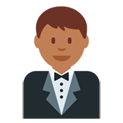🤵🏾 Emoji Person im Smoking: mitteldunkle Hautfarbe Twitter Twemoji 2.2.