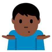 Emoji 🤷🏿‍♂️ Uomo Che Scrolla Le Spalle: Carnagione Scura su Twitter Twemoji 2.2.