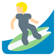 Emoji 🏄🏼‍♂️ Surfista Uomo: Carnagione Abbastanza Chiara su Twitter Twemoji 2.2.