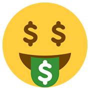 🤑 Emoji Gesicht mit Dollarzeichen Twitter Twemoji 2.2.