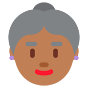 👵🏾 Emoji Anciana: Tono De Piel Oscuro Medio en Twitter Twemoji 2.2.