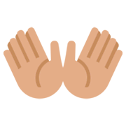 👐🏽 Emoji Mãos Abertas: Pele Morena na Twitter Twemoji 2.2.