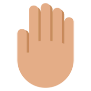 🤚🏽 Emoji Dorso Da Mão Levantado: Pele Morena na Twitter Twemoji 2.2.
