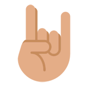 🤘🏽 Emoji Saudação Do Rock: Pele Morena na Twitter Twemoji 2.2.