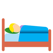 🛌🏼 Emoji im Bett liegende Person: mittelhelle Hautfarbe Twitter Twemoji 2.2.