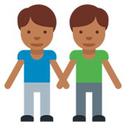 👬🏾 Emoji Dois Homens De Mãos Dadas: Pele Morena Escura na Twitter Twemoji 2.2.