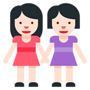 👭🏻 Emoji Mujeres De La Mano: Tono De Piel Claro en Twitter Twemoji 2.2.