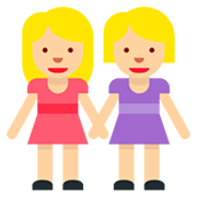 👭🏼 Emoji Mujeres De La Mano: Tono De Piel Claro Medio en Twitter Twemoji 2.2.