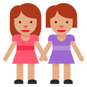👭🏽 Emoji Duas Mulheres De Mãos Dadas: Pele Morena na Twitter Twemoji 2.2.