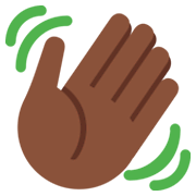 👋🏿 Emoji winkende Hand: dunkle Hautfarbe Twitter Twemoji 2.2.