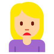 🙍🏼‍♀️ Emoji Mujer Frunciendo El Ceño: Tono De Piel Claro Medio en Twitter Twemoji 2.2.