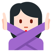 🙅🏻‍♀️ Emoji Mujer Haciendo El Gesto De «no»: Tono De Piel Claro en Twitter Twemoji 2.2.