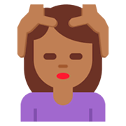 💆🏾‍♀️ Emoji Mulher Recebendo Massagem Facial: Pele Morena Escura na Twitter Twemoji 2.2.