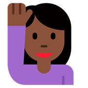 Emoji 🙋🏿‍♀️ Donna Con Mano Alzata: Carnagione Scura su Twitter Twemoji 2.2.