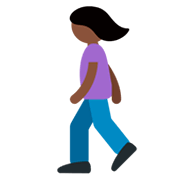 🚶🏿‍♀️ Emoji Mujer Caminando: Tono De Piel Oscuro en Twitter Twemoji 2.2.