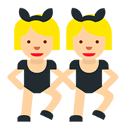 👯🏼‍♀️ Emoji Mujeres Con Orejas De Conejo, Tono De Piel Claro Medio en Twitter Twemoji 2.2.