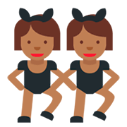 Émoji 👯🏾‍♀️ Femmes Avec Des Oreilles De Lapin, Peau Mate sur Twitter Twemoji 2.2.